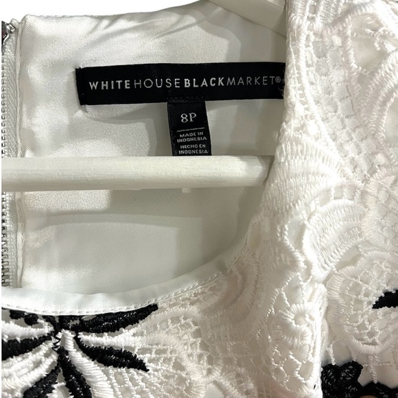 WHBM | White & Black Feminine Floral Romantic Lace Bodice Sleeveless Top Size 8P - Picture 8 of 8